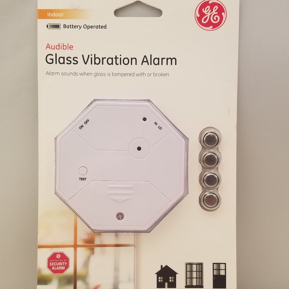 General Electric / GE Audible Glass Vibration Alarm w/ Batteries | Indoor